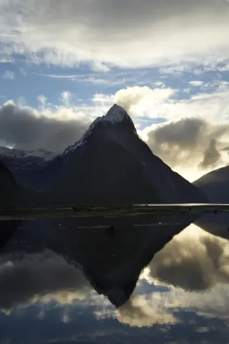 Framed Print : Late light on Mitre Peak, Milford Sound, Fiordland National Park, South Island, New Framed Print : Late light on Mitre Peak, Milford Sound, Fiordland National Park, South Island, New