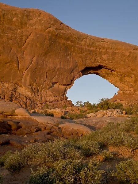 Late light into twilight, Window Arch, Arches National Park, Utah