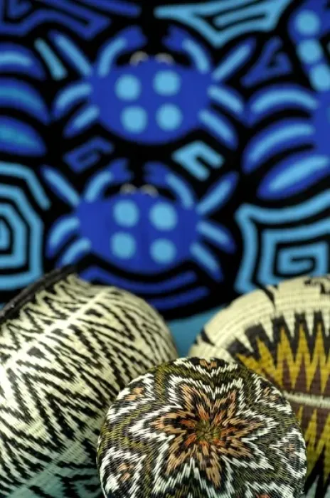Framed Print : Latin America, Panama, Panamanian arts & crafts. Traditional Embera Indian baskets Framed Print : Latin America, Panama, Panamanian arts & crafts. Traditional Embera Indian baskets