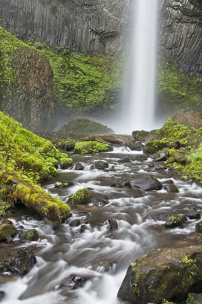 Latourell Falls and Creek; Columbia Gorge; Oregon; USA