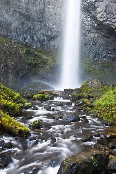 Latourell Falls and Creek, Columbia Gorge; Oregon; USA