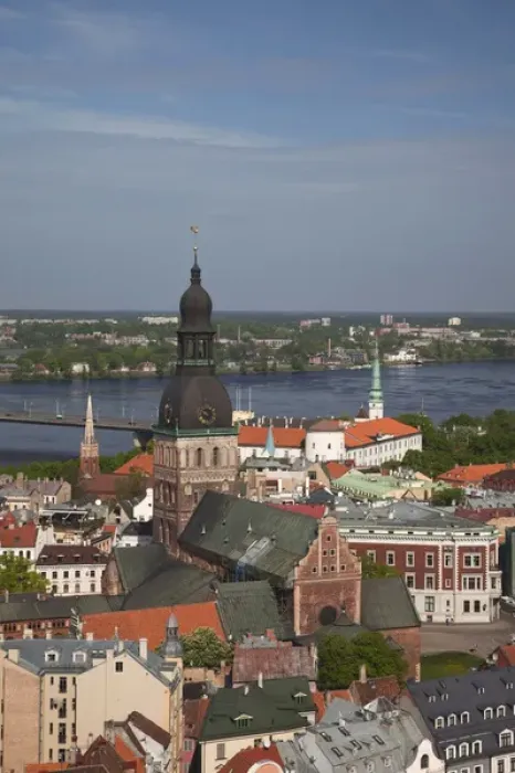 Framed Print : Latvia, Riga, Old Riga, Vecriga, Dome Cathedral and elevated town view Framed Print : Latvia, Riga, Old Riga, Vecriga, Dome Cathedral and elevated town view