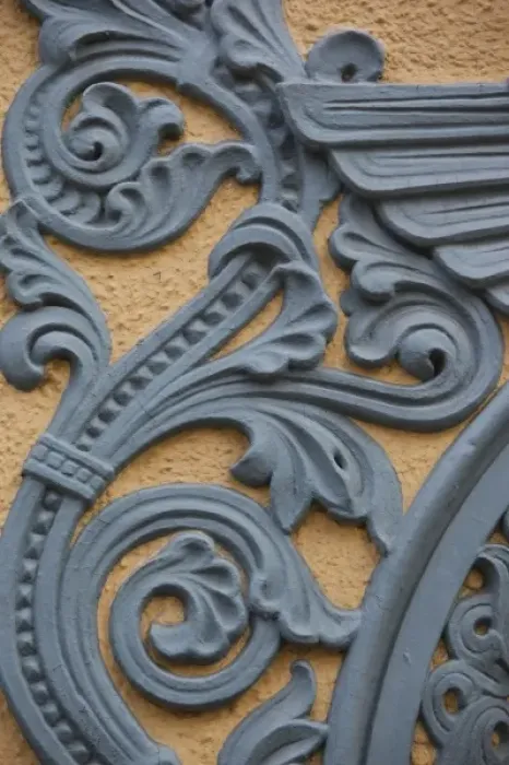 Framed Print : Latvia, Riga, Old Riga, Vecriga, art nouveau building detail at 10 Meistaru Iela Street