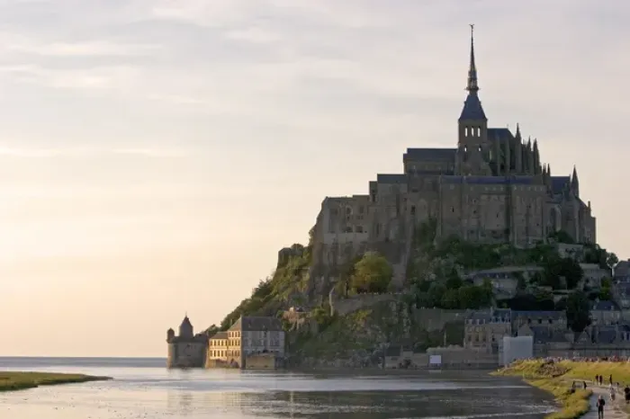 Framed Print : Le Mont Saint Michel at sunset in the region of Basse-Normandie, France