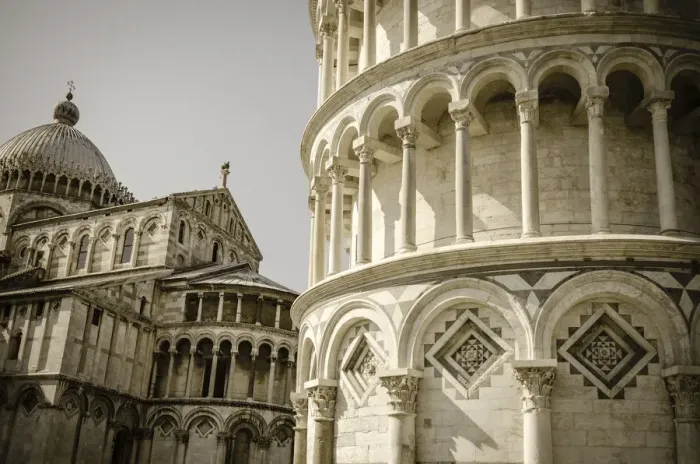 Framed Print : The Leaning Tower and Pisa Cathedral, Pisa, Tuscany, Italy