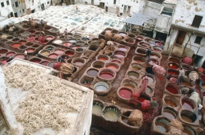 Framed Print : Leather tannery, Fez, Morocco Framed Print : Leather tannery, Fez, Morocco