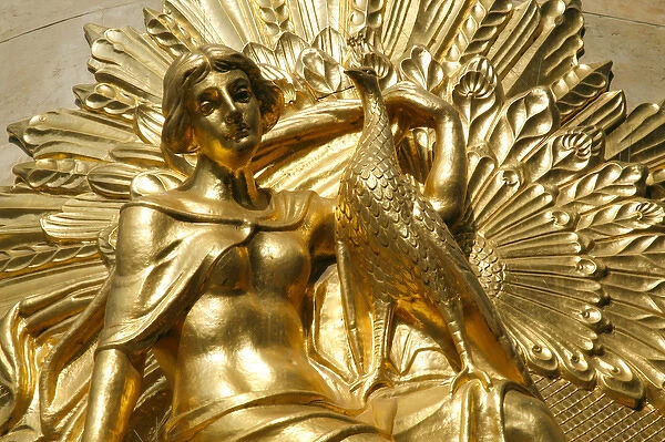 LEIPZIG18538-2012-BARTRUFF. JPG - Golden statuary decorates the downtown Commerz Bank in Leipzig