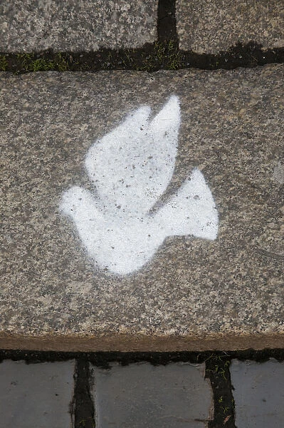 LEIPZIG18941-2012-BARTRUFF. CR2 - Peace dove symbol in cobblestone sidewalk at St