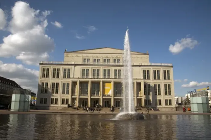 Framed Print : LEIPZIG19008-2012-BARTRUFF. CR2 - Opera House and fountain on Augustus Plaza, Leipzig Framed Print : LEIPZIG19008-2012-BARTRUFF. CR2 - Opera House and fountain on Augustus Plaza, Leipzig