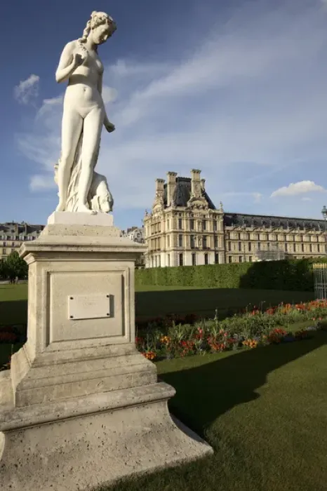 Framed Print : Leveque louis Augustes statue of Nymphe in Jardin des Tuileris (Tuileries Garden)