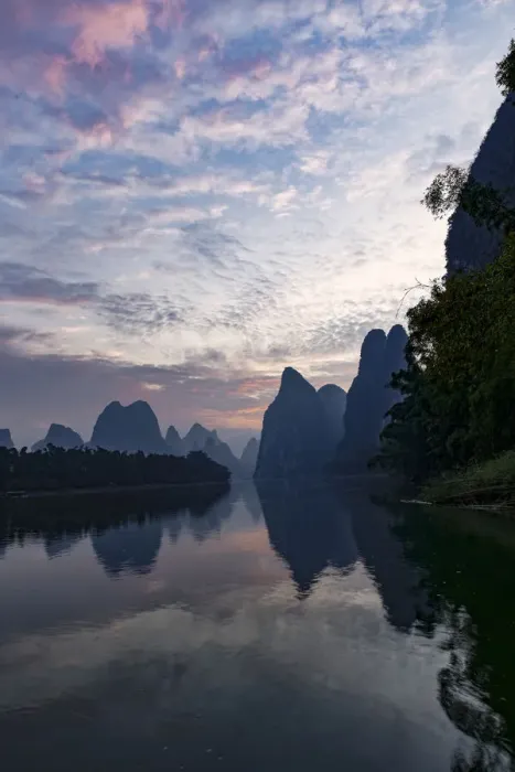 Framed Print : Li River at sunrise, near Xingping, China Framed Print : Li River at sunrise, near Xingping, China