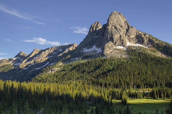 Liberty Bell Mountain and Early Winters Spires, seen from Washington Pass. North Cascades