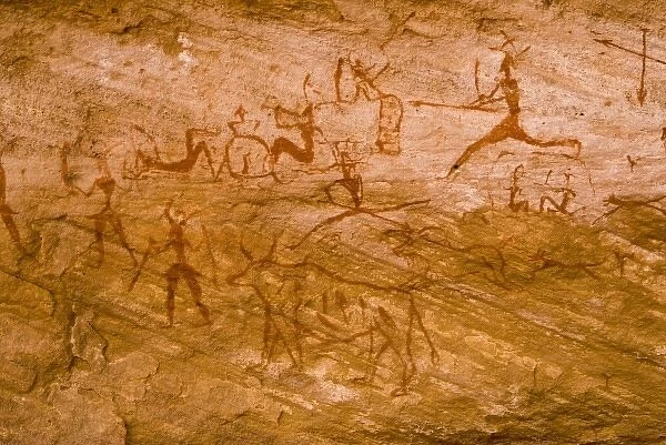 Libya, Fezzan, Akakus, prehistoric graffiti