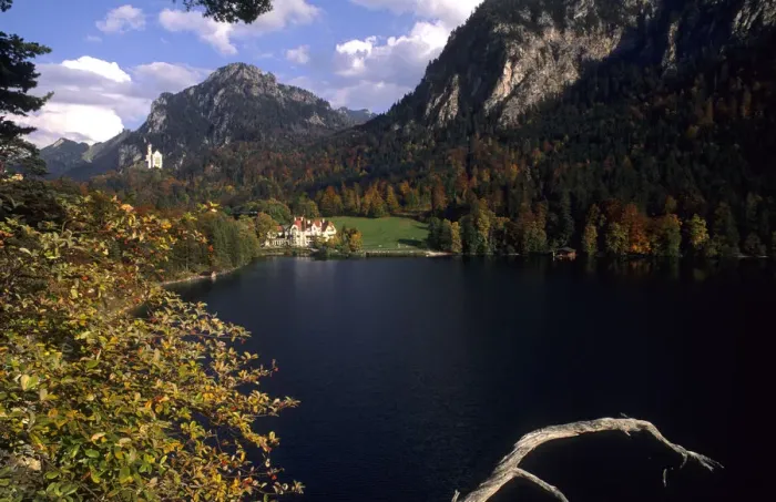 Framed Print : Life in Germany in Bavarian Alps a different angle of the lake behind the famous Framed Print : Life in Germany in Bavarian Alps a different angle of the lake behind the famous