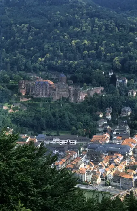 Framed Print : Life in Germany in Heidleberg the old university town from above in Germany Framed Print : Life in Germany in Heidleberg the old university town from above in Germany