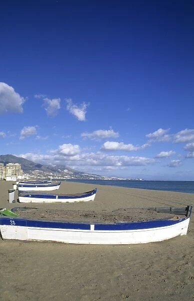 Life in Spain Southern Coast Costa del Sol colorful boats in city of Fuengirola Spain