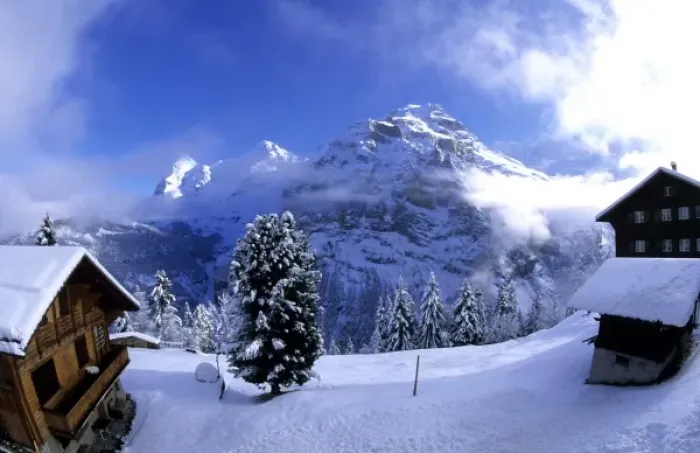 Framed Print : Life in Switzerland beautiful snow scene in Mt Jungfrau in Murren Switzerland Framed Print : Life in Switzerland beautiful snow scene in Mt Jungfrau in Murren Switzerland