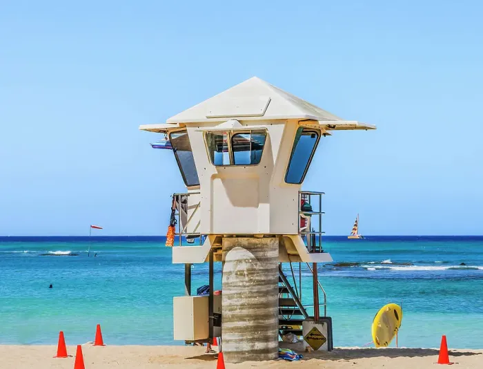 Framed Print : Lifeguard Station, Waikiki Beach, Honolulu, Oahu, Hawaii Framed Print : Lifeguard Station, Waikiki Beach, Honolulu, Oahu, Hawaii
