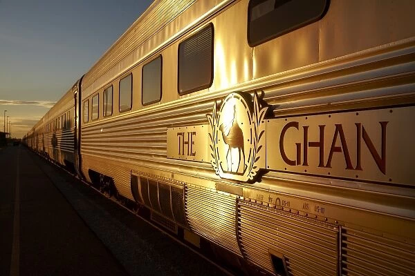 Last light on Ghan Train, Katherine, Northern Territory, Australia