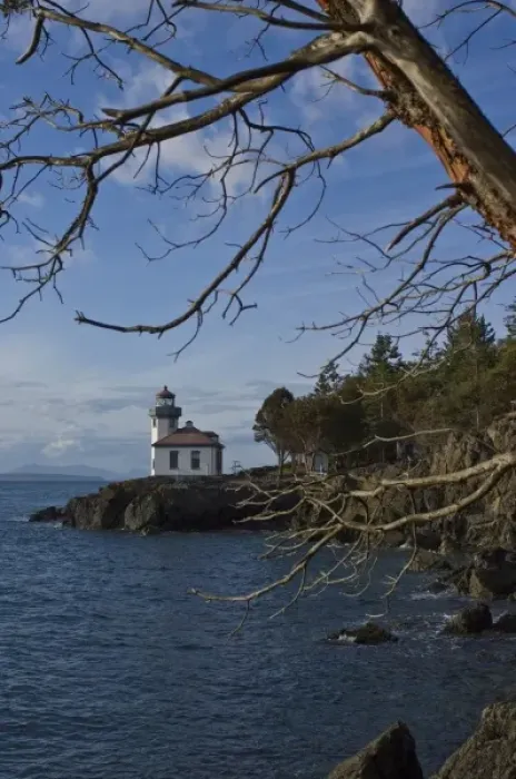 Framed Print : Lighthouse at Lime Kiln State Park, San Juan Island, Washington State