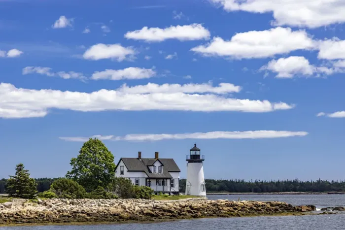 Framed Print : Lighthouse in Prospect Harbor, Maine, USA Framed Print : Lighthouse in Prospect Harbor, Maine, USA