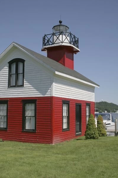 Lighthouse relocated shore in Douglas near Saugatuck Michigan