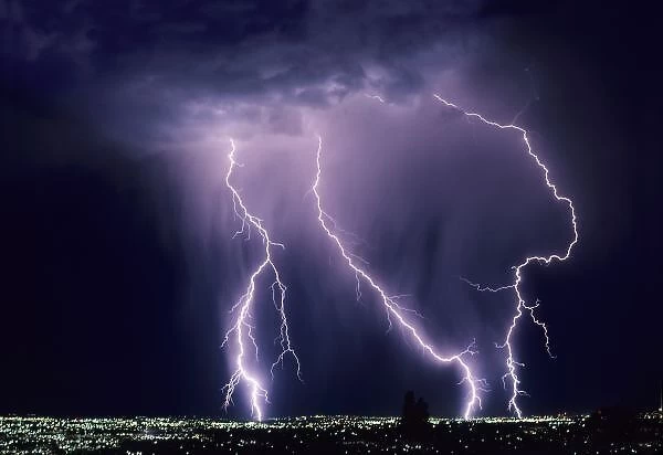 Lightning over Salt Lake Valley, Utah