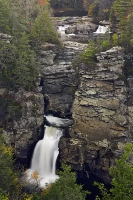 Framed Print : Linville Falls, Linville Gorge often called the Grand Canyon of North Carolina, Pisgah