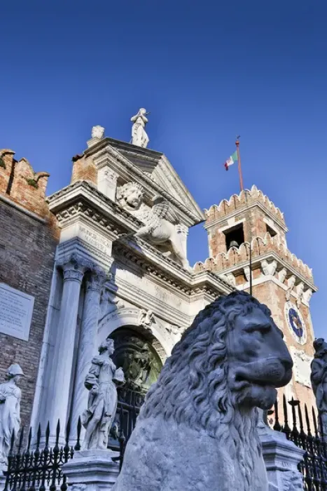 Framed Print : Lion Statue in front of Arsenal, Venice Italy