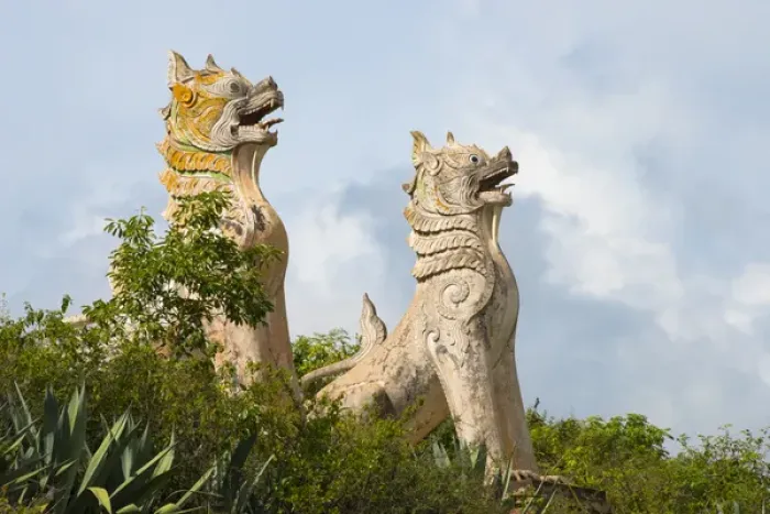 Framed Print : Lion statues, Shan State, Myanmar Framed Print : Lion statues, Shan State, Myanmar