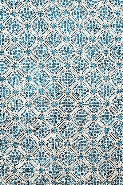 Lisbon, Portugal. Beautiful blue Portuguese tiles, azulejo
