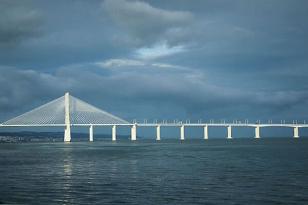 Lisbon, Portugal. Vasco de Gama bridge. The longest bridge in Europe