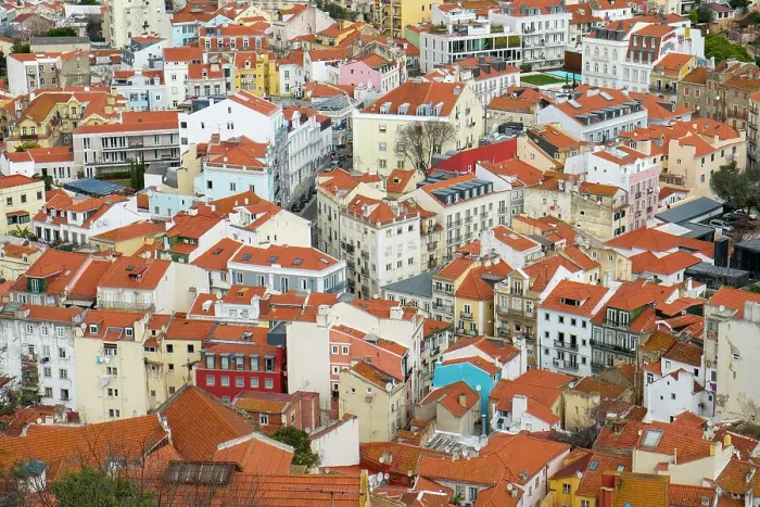 Framed Print : Lisbon, Portugal. View of beautiful Lisbon with its ancient buildings Framed Print : Lisbon, Portugal. View of beautiful Lisbon with its ancient buildings