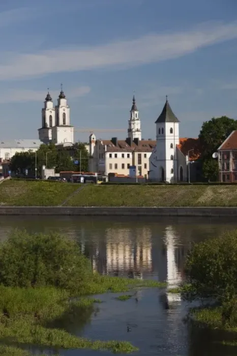 Framed Print : Lithuania, Central Lithuania, Kaunas, Old Town and Nemunas riverfront, morning Framed Print : Lithuania, Central Lithuania, Kaunas, Old Town and Nemunas riverfront, morning