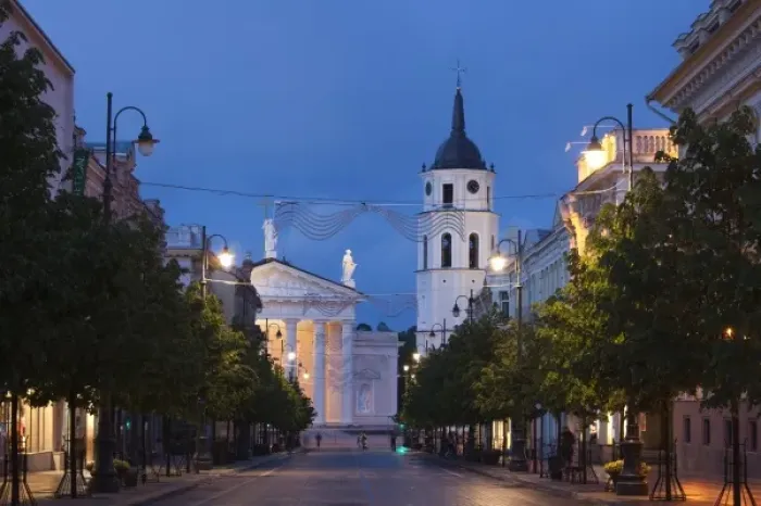 Framed Print : Lithuania, Vilnius, Vilnius Cathedral, evening Framed Print : Lithuania, Vilnius, Vilnius Cathedral, evening