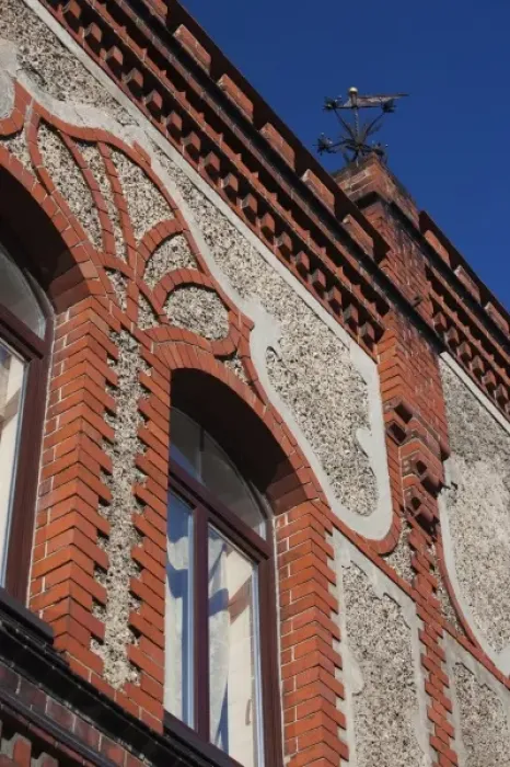 Framed Print : Lithuania, Western Lithuania, Klaipeda, Old Town, building detail Framed Print : Lithuania, Western Lithuania, Klaipeda, Old Town, building detail