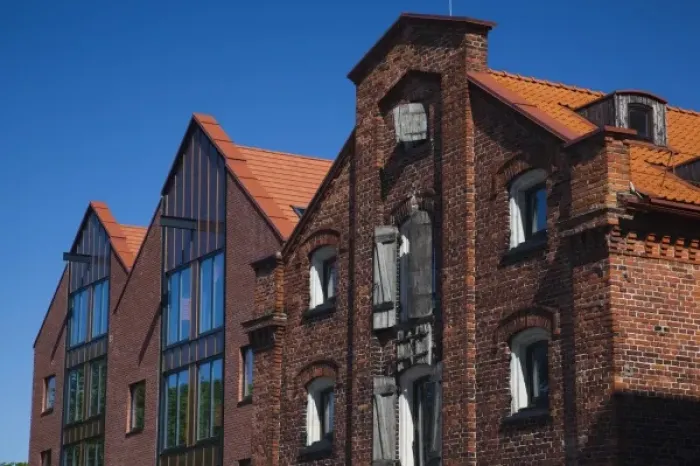 Framed Print : Lithuania, Western Lithuania, Klaipeda, Old Town, old warehouses along Dane Riverfront Framed Print : Lithuania, Western Lithuania, Klaipeda, Old Town, old warehouses along Dane Riverfront
