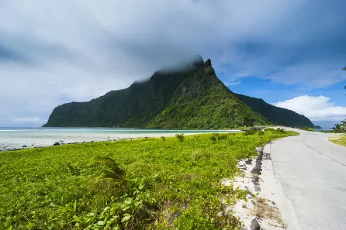 Framed Print : Littile road on Ofu Island, Manua'a island group, American Samoa, South Pacific Framed Print : Littile road on Ofu Island, Manua'a island group, American Samoa, South Pacific