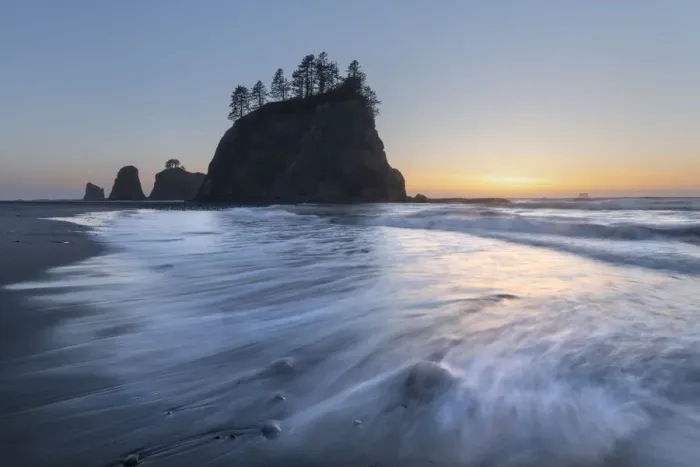 Framed Print : Little James Island sunset, Olympic National Park, Washington State