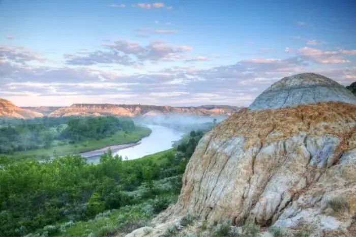 Framed Print : The Little Missouri River at the Little Missouri National Grasslands, North Dakota, USA