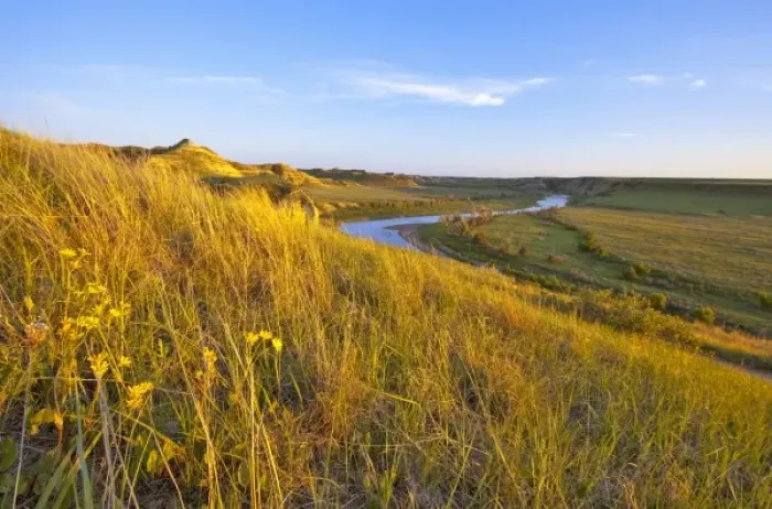 Framed Print : The Little Missouri River in Theodore Roosevelt National Park in North Dakota
