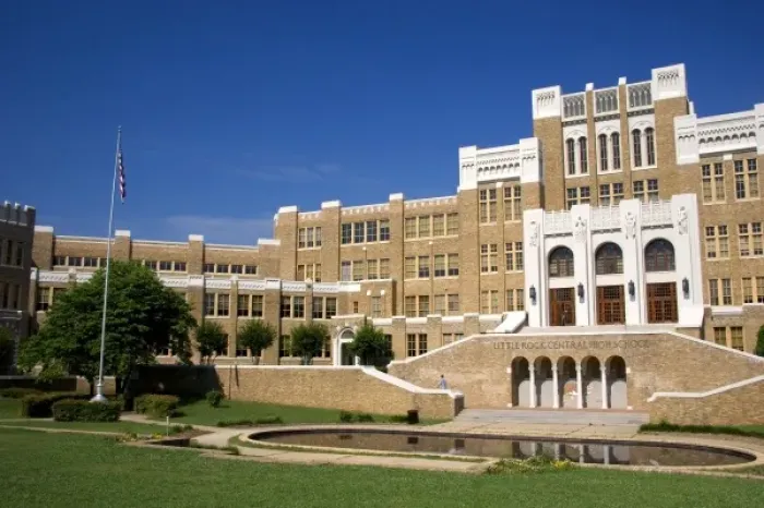 Framed Print : Little Rock Central High School the place where integration of the races began in the south