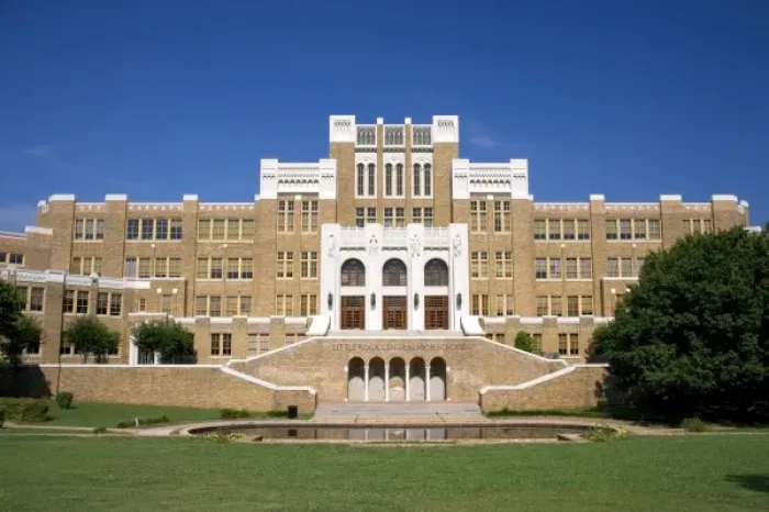 Framed Print : Little Rock Central High School the place where integration of the races began in the south