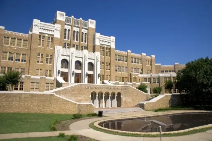 Framed Print : Little Rock Central High School the place where integration of the races began in the south Framed Print : Little Rock Central High School the place where integration of the races began in the south
