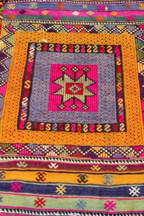 Framed Print : Local kilims sold as souvenirs, Pergamon (Pergamum  /  Bergama) Western Turkey