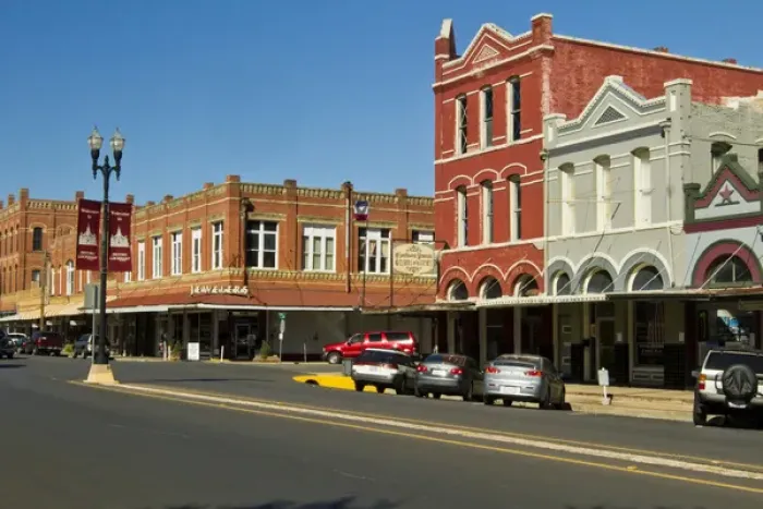 Framed Print : Lockhart, Texas mainstreet