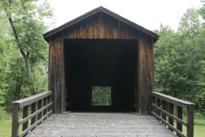 Framed Print : Locust Creek Covered Bridge State Historical Site - built in 1868 in Linn County Framed Print : Locust Creek Covered Bridge State Historical Site - built in 1868 in Linn County