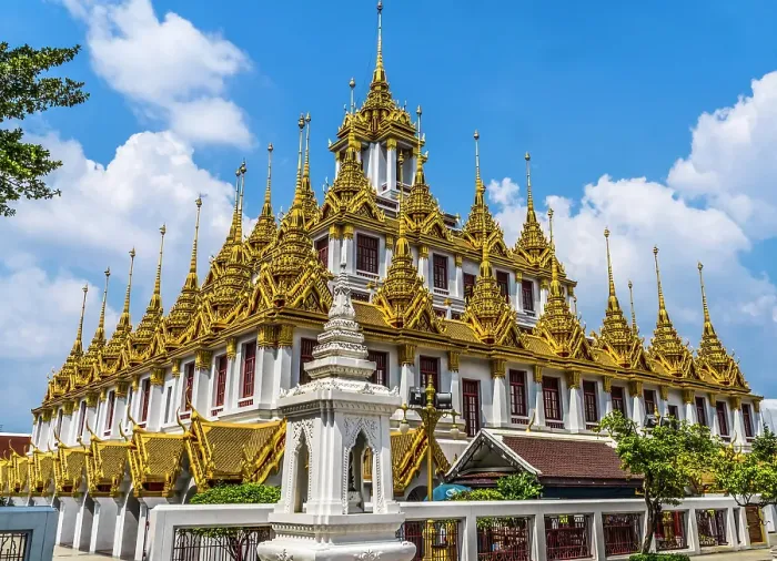 Framed Print : Loha Prasat, Wat Ratchanatdaram, Worawihan, Bangkok, Thailand. Built 1846. 37 Spires for 37 Buddhist virtues to reach enlightenment