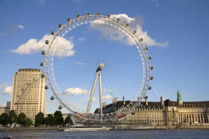 Framed Print : The London Eye along the River Thames in the city of London, England Framed Print : The London Eye along the River Thames in the city of London, England