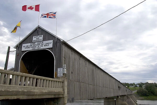 The longest coverd bridge in the world crossing the St. John River at Hartland, New Brunswick